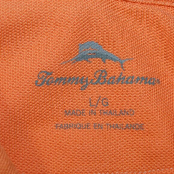 Tommy Bahama Mens L Light Orange Pique knit Short Sleeve Polo Shirt - Picture 5 of 9
